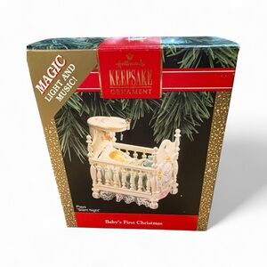 Hallmark Keepsake Ornament - Cream and Gold Baby Crib